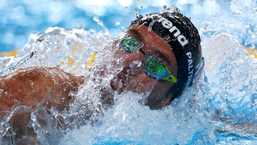 DOHA, QATAR - FEBRUARY 17: Gregorio Paltrinieri of Team Italy competes in the Men's 1500m Freestyle Heat 4 on day sixteen of the Doha 2024 World Aquatics Championships at Aspire Dome on February 17, 2024 in Doha, Qatar. (Photo by Maddie Meyer/Getty Images)