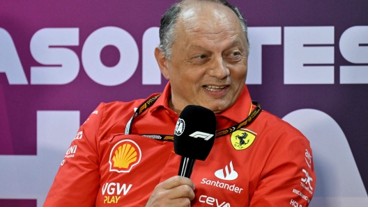 Ferrari team principal Frederic Vasseur attends a press conference during the first day of the Formula One pre-season testing at the Bahrain International Circuit in Sakhir on February 21, 2024. (Photo by Andrej ISAKOVIC / AFP)