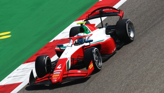 BAHRAIN, BAHRAIN - FEBRUARY 29: Andrea Kimi Antonelli of Italy and PREMA Racing (4) drives on track during practice ahead of Round 1 Sakhir of the Formula 2 Championship at Bahrain International Circuit on February 29, 2024 in Bahrain, Bahrain. (Photo by Joe Portlock - Formula 1/Formula Motorsport Limited via Getty Images)