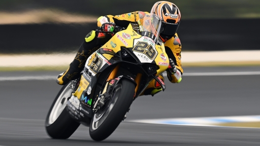 epa11176489 Italian rider Andrea Iannone of Team Go Eleven during WorldSBK Free Practice Three of the Superbike World Championship on Phillip Island, Australia, 24 February 2024.  EPA/JOEL CARRETT NO ARCHIVING, EDITORIAL USE ONLY AUSTRALIA AND NEW ZEALAND OUT