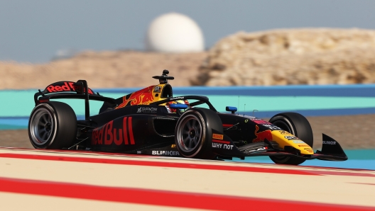 BAHRAIN, BAHRAIN - FEBRUARY 12: Isack Hadjar of France and Campos Racing (20) drives on track during day two of Formula 2 Testing at Bahrain International Circuit on February 12, 2024 in Bahrain, Bahrain. (Photo by Ryan Pierse - Formula 1/Formula Motorsport Limited via Getty Images)