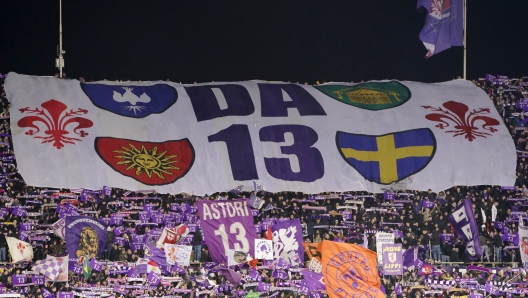 Foto Marco Bucco/LaPresse  04 Marzo 2023 - Firenze , Italia  Sport, Calcio  Fiorentina vs Milan - Campionato italiano di calcio Serie A TIM 2022/2023 - Stadio Artemio Franchi. Nella foto: la coreografia dei tifosi della Fiorentina per Davide Astori  Photo Marco Bucco/LaPresse  March 04, 2023 - Florence, Italy  Sport, Soccer  Fiorentina vs Milan - Italian Serie A Football Championship 2022/2023 - Artemio Franchi Stadium. In the photo: Fiorentina supporters coreography for Davide Astori