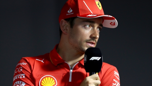 JEDDAH, SAUDI ARABIA - MARCH 06: Charles Leclerc of Monaco and Ferrari attends the Drivers Press Conference during previews ahead of the F1 Grand Prix of Saudi Arabia at Jeddah Corniche Circuit on March 06, 2024 in Jeddah, Saudi Arabia. (Photo by Peter Fox/Getty Images)