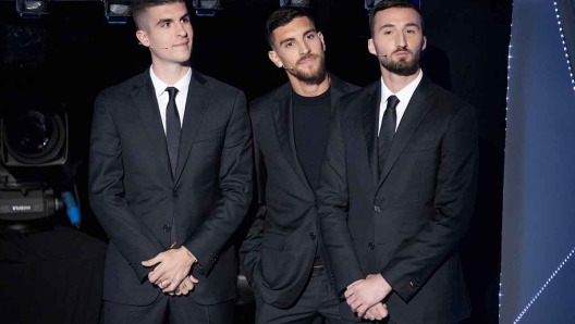 Gianluca Mancini, Lorenzo Pellegrini e Bryan Cristante