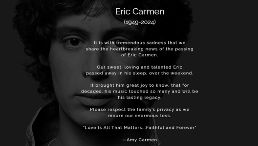 Eric Carmen morto