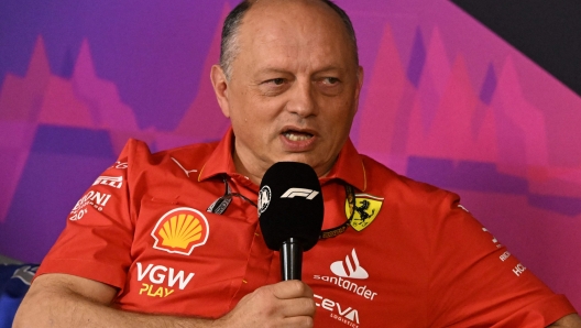 Ferrari team principal Frederic Vasseur and Kick Sauber team principal Alessandro Alunni Bravi, attends a press conference after the first practice session of the Formula One Australian Grand Prix at the Albert Park Circuit in Melbourne on March 22, 2024. Dani (Photo by WILLIAM WEST / AFP) / -- IMAGE RESTRICTED TO EDITORIAL USE - STRICTLY NO COMMERCIAL USE --