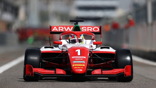 BAHRAIN, BAHRAIN - FEBRUARY 12: Dino Beganovic of Sweden and PREMA Racing (1) drives on track during day two of Formula 3 Testing at Bahrain International Circuit on February 12, 2024 in Bahrain, Bahrain. (Photo by Ryan Pierse - Formula 1/Formula Motorsport Limited via Getty Images)