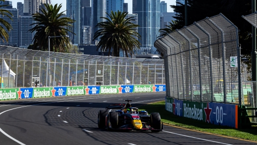 Isack Hadjar #20 Campos Racing, during round 3 of the FIA Formula 2 Championship at Albert Park Street Circuit in Melbourne. on March 21 - 24, 2024. // Dutch Photo Agency / Red Bull Content Pool // SI202403240174 // Usage for editorial use only //