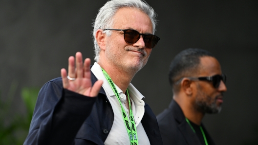 JEDDAH, SAUDI ARABIA - MARCH 09: Jose Mourinho walks in the Paddock prior to the F1 Grand Prix of Saudi Arabia at Jeddah Corniche Circuit on March 09, 2024 in Jeddah, Saudi Arabia. (Photo by Rudy Carezzevoli/Getty Images)