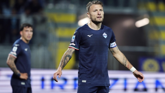 Ciro Immobile of Lazio reacts during the Serie A soccer match between Frosinone Calcio and SS Lazio at Benito Stirpe stadium in Frosinone, Italy, 16 March 2024. ANSA/FEDERICO PROIETTI