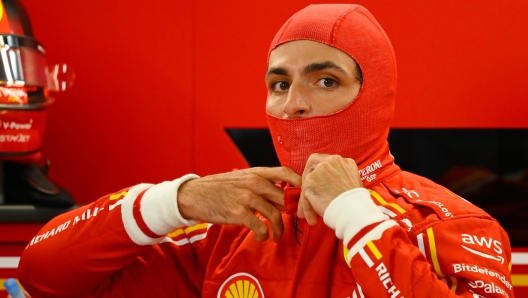 SUZUKA, JAPAN - APRIL 05: Carlos Sainz of Spain and Ferrari prepares to drive in the garage during practice ahead of the F1 Grand Prix of Japan at Suzuka International Racing Course on April 05, 2024 in Suzuka, Japan. (Photo by Clive Mason/Getty Images)