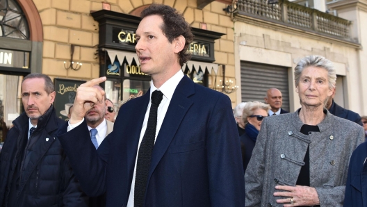 John Elkann e Allegra Agnelli al Santuario della Consolata al termine della messa in ricordo di Marella Caracciolo di Castagneto, moglie dell'Avvocato Gianni Agnelli, scomparsa un mese fa, Torino, 23 marzo 2019.  ANSA/ ALESSANDRO DI MARCO