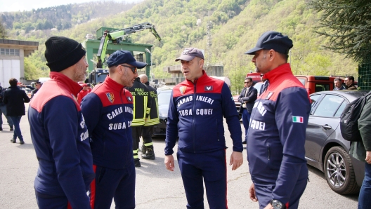 Bologna, Italia - Cronaca -  11 Aprile 2024  - incidente alla centrale idroelettrica di Bargi (Bologna) al bacino artificiale di Suviana con morti, feriti e dispersi - conferenza stampa Protezione civile, vigili del fuoco e ad di Enel Salvatore Bernabei,. assessore Irene Priolo, Fabrizio Curcio della P.C., Ettore Bramato dei Carabinieri , direttore VVFF Francesco Notaro, prefetto Attilio visconti (Photo Michele Nucci / LaPresse)  News - Bologna, Italy - April 11, 2024. accident at the Bargi hydroelectric power plant (Bologna) at the Suviana artificial basin with dead, injured and missing - press conference - Carlo DallOpio comandante nazionale VVFF. Civil Protection, firefighters and CEO of Enel Bernabei. councilor Irene Priolo, Curcio of the P.C. Ettore Bramato of the Carabinieri (Photo Michele Nucci / LaPresse) - Bologna Italia - 110424  - incidente alla centrale idroelettrica di Bargi di Suviana con morti, feriti e dispersi - conferenza stampa ritrovamento altre vittime  - fotografo: michele nucci