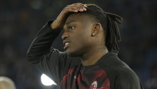 AC Milanâs Rafael Leao during the Uefa Europa League soccer  match between As Roma and Ac Milan at the Rome's Olympic stadium, Italy - Thursday , April 18,  2024.  Sport - Soccer  (Photo by Fabrizio Corradetti/LaPresse)