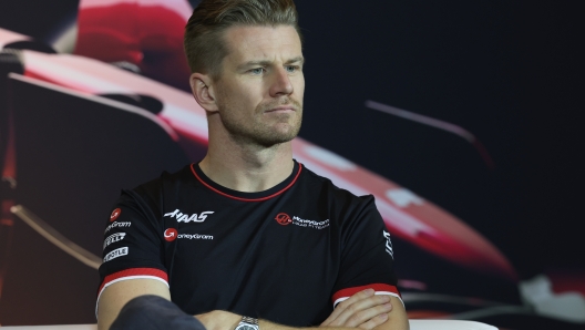 SHANGHAI, CHINA - APRIL 18: Nico Hulkenberg of Germany and Haas F1 attends the Drivers Press Conference during previews ahead of the F1 Grand Prix of China at Shanghai International Circuit on April 18, 2024 in Shanghai, China. (Photo by Lintao Zhang/Getty Images )