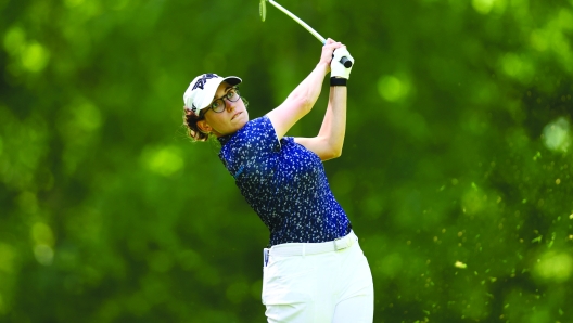 HALMSTAD, SWEDEN - JUNE 11: Virginia Elena Carta of Italy plays her shot off the 4th tee during Day Three of the Volvo Car Scandinavian Mixed Hosted by Henrik & Annika at Halmstad Golf Club on June 11, 2022 in Halmstad, Sweden. (Photo by Naomi Baker/Getty Images)