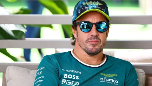 MIAMI, FLORIDA - MAY 02: Fernando Alonso of Spain and Aston Martin F1 Team looks on in the Paddock during previews ahead of the F1 Grand Prix of Miami at Miami International Autodrome on May 02, 2024 in Miami, Florida.   Mark Thompson/Getty Images/AFP (Photo by Mark Thompson / GETTY IMAGES NORTH AMERICA / Getty Images via AFP)