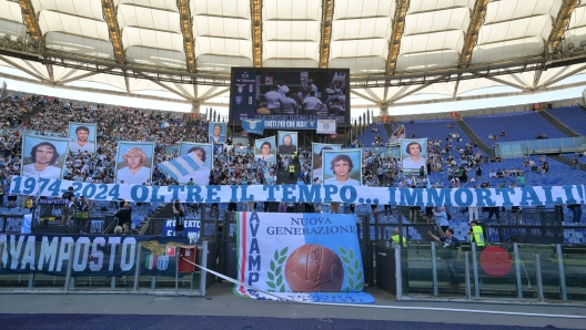 Banner during the Serie A Tim soccer match between Lazio and Empoli at the Rome's Olympic stadium, Italy - Sunday  May 12, 2024 - Sport  Soccer ( Photo by Alfredo Falcone/LaPresse )