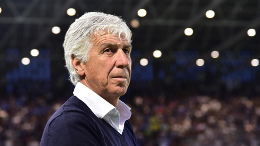 Atalanta's coach Gian Piero Gasperini during the Italian Serie A soccer match Atalanta BC vs AS Roma at the Gewiss Stadium in Bergamo, Italy, 12 May 2024. ANSA/MICHELE MARAVIGLIA