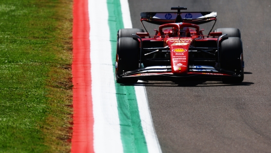 IMOLA, ITALY - MAY 17: Charles Leclerc of Monaco driving the (16) Ferrari SF-24 on track during practice ahead of the F1 Grand Prix of Emilia-Romagna at Autodromo Enzo e Dino Ferrari Circuit on May 17, 2024 in Imola, Italy. (Photo by Mark Thompson/Getty Images)