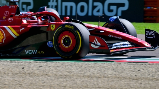 Ferrari's Monegasque driver Charles Leclerc competes during the qualifying session of Emilia Romagna Formula One Grand Prix at the Autodromo Enzo e Dino Ferrari race track in Imola on May 18, 2024. (Photo by ANDREJ ISAKOVIC / AFP)