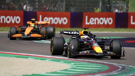 Max Verstappen of Netherlands and Red Bull Racing drive on track during Race of the Formula 1 Gran Premio del Made in Italy e dellEmilia-Romagna at Enzo e Dino Ferrari Circuit on May 19 2024 in Imola, Italy. ANSA/DANILO DI GIOVANNI