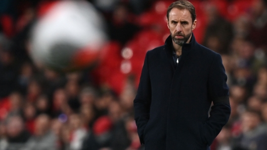 England's manager Gareth Southgate looks on during the international friendly football match between England and Brazil at Wembley stadium in north London on March 23, 2024. (Photo by Glyn KIRK / AFP) / NOT FOR MARKETING OR ADVERTISING USE / RESTRICTED TO EDITORIAL USE