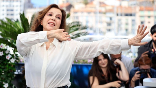 Italian actress Stefania Sandrelli poses during a photocall for the film "Parthenope" at the 77th edition of the Cannes Film Festival in Cannes, southern France, on May 22, 2024. (Photo by Valery HACHE / AFP)