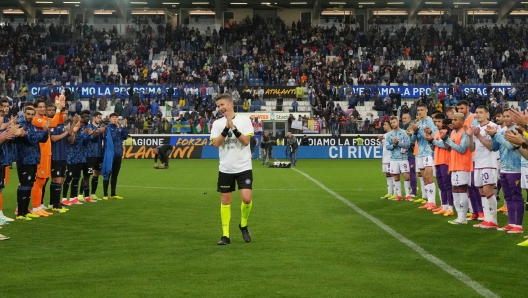 Referee's Daniele Orsato during his  last  Serie A soccer match between Atalanta  and Fiorentina  at the Gewiss Stadium  , north Italy - Sunday 02 June , 2024. Sport - Soccer . (Photo by Spada/LaPresse)