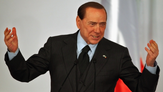 JERUSALEM - FEBRUARY 02:  Visiting Italian Prime Minister Silvio Berlusconi gestures during a press conference with his Israeli counterpart and host Benjamin Netanyahu (unseen) following their joint cabinet meeting at Netanyahu's office on February 2, 2010 in Jerusalem, Israel. Berlusconi is on a three-day state visit to Israel and will also meet Palestinian leaders at the West Bank Palestinian city of Bethlehem.  (Photo by David Silverman/Getty Images)