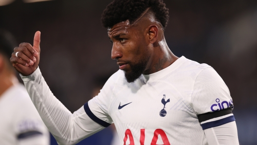 LONDON, ENGLAND - MAY 02: Emerson Royal of Tottenham Hotspur reacts during the Premier League match between Chelsea FC and Tottenham Hotspur at Stamford Bridge on May 02, 2024 in London, England. (Photo by Ryan Pierse/Getty Images) (Photo by Ryan Pierse/Getty Images)