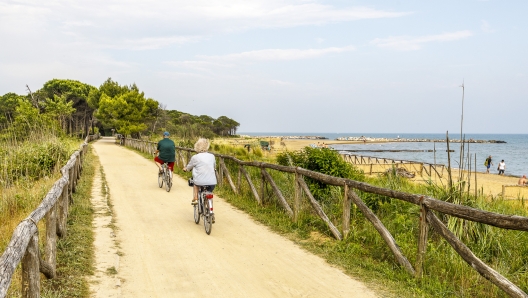 Bibione, pista ciclabile che porta al Faro di Punta Tagliamento costeggiando il mare