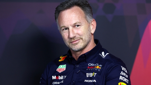 JEDDAH, SAUDI ARABIA - MARCH 07: Oracle Red Bull Racing Team Principal Christian Horner attends the Team Principals Press Conference during practice ahead of the F1 Grand Prix of Saudi Arabia at Jeddah Corniche Circuit on March 07, 2024 in Jeddah, Saudi Arabia. (Photo by Bryn Lennon/Getty Images)