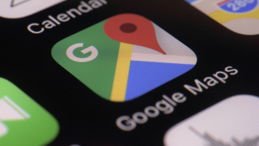 FILE - The Google Maps app is seen on a smartphone, March 22, 2017, in New York. On Tuesday, Sept. 19, 2023, the family of a North Carolina man who died after driving his car off a collapsed bridge while following Google Maps directions filed a lawsuit against the technology giant for negligence, claiming it had been informed of the collapse but failed to update its navigation system. (AP Photo/Patrick Sison, File)