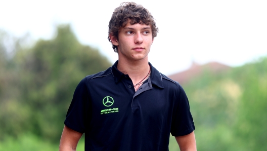 IMOLA, ITALY - MAY 16: F2 driver Andrea Kimi Antonelli of Italy and PREMA Racing (4) walks in the F1 Paddock during previews ahead of the F1 Grand Prix of Emilia-Romagna at Autodromo Enzo e Dino Ferrari Circuit on May 16, 2024 in Imola, Italy. (Photo by Clive Rose/Getty Images)