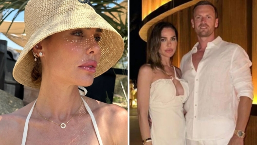 Ilary Blasi e Bastian Muller a Mykonos: le foto nella vasca coi petali rossi