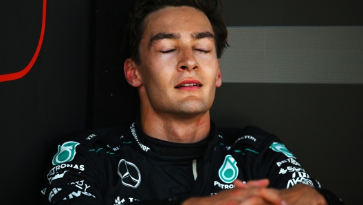 SPA, BELGIUM - JULY 28: Race winner George Russell of Great Britain and Mercedes celebrates in parc ferme during the F1 Grand Prix of Belgium at Circuit de Spa-Francorchamps on July 28, 2024 in Spa, Belgium. (Photo by Rudy Carezzevoli/Getty Images)