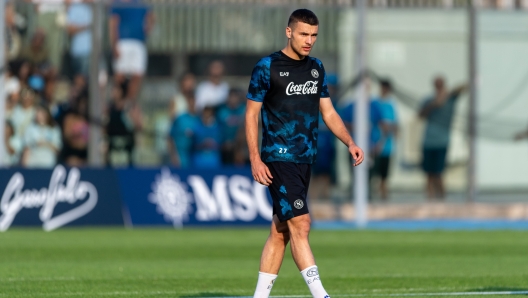 CASTEL DI SANGRO, ITALY - JULY 27: SSC Napoli Player Alessandro Buongiorno during the afternoon training session at Teofilo Patini  Stadium, on July 27 2024 in Castel di Sangro, Italy. (Photo by SSC NAPOLI/SSC NAPOLI via Getty Images)