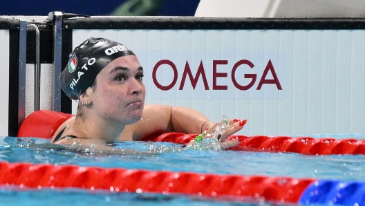 Italian Benedetta Pilato competes in the Women's 100m Breaststroke Final of the Swimming competitions during the Paris 2024 Olympic Games at the Paris La Defense Arena in Paris, France, 29 July 2024. Summer Olympic Games will be held in Paris from 26 July to 11 August 2024.   ANSA/ETTORE FERRARI