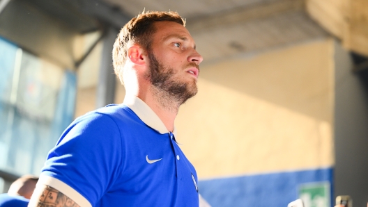 PISA, ITALY - AUGUST 02: Marko Arnautovic of FC Internazionale arrives ahead of the pre-season friendly match between Pisa and FC Internazionale at Arena Garibaldi on August 02, 2024 in Pisa, Italy. (Photo by Mattia Pistoia - Inter/Inter via Getty Images)