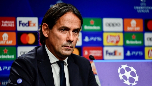 Inter Milan's Italian coach Simone Inzaghi addresses a press conference on the eve of the UEFA Champions League football match between Real Sociedad and Inter Milan at the Anoeta stadium in San Sebastian on September 19, 2023. (Photo by ANDER GILLENEA / AFP)