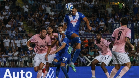 Davide Adorni (Brescia Calcio) during the Serie Bkt match between Brescia and Palermo at the Mario Rigamonti Stadium, Sunday, Aug. 16, 2024. Sports - Soccer. (Photo by Stefano Nicoli/LaPresse)