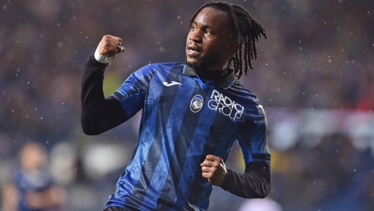 Atalanta's Ademola Lookman celebrates after goal l 1-1 during the Italian Serie A soccer match Atalanta BC vs ACF Fiorentina at the Gewiss Stadium in Bergamo, Italy, 2 June 2024. ANSA/MICHELE MARAVIGLIA