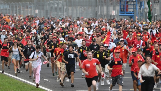 Crowd runs on the track at the end of the Formula One Grand Prix of Italy, Monza, Italy, 01 September 2024. ANSA/DANIEL DAL ZENNARO