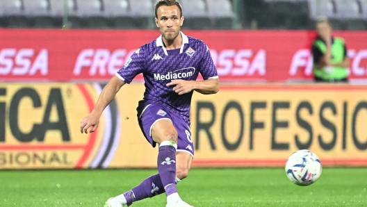 Fiorentina's midfielder Arthur Melo in action during the Italian serie A soccer match ACF Fiorentina vs Cagliari Calcio at Artemio Franchi Stadium in Florence, Italy, 2 October 2023
ANSA/CLAUDIO GIOVANNINI