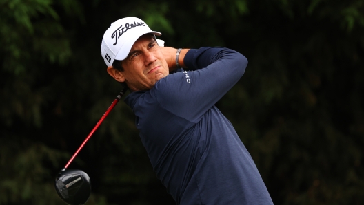 SUTTON COLDFIELD, ENGLAND - AUGUST 28: Matteo Manassero of Italy tees off on the ninth hole during a Pro-Am prior to the Betfred British Masters hosted by Sir Nick Faldo at The Belfry on August 28, 2024 in Sutton Coldfield, England. (Photo by Andrew Redington/Getty Images)