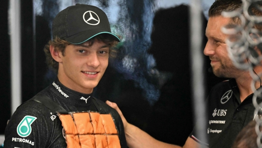 Mercedes' Italian driver Andrea Kimi Antonelli prepares before first practice session, ahead of the Italian Formula One Grand Prix at Autodromo Nazionale Monza circuit, in Monza on August 30, 2024. (Photo by Andrej ISAKOVIC / AFP)