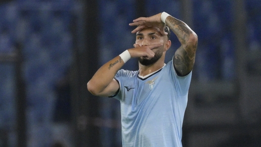 Lazios Taty Castellanos celebrates after scoring the goal 1-1 during the Serie A soccer match between SS Lazio and Venezia FC at the Rome\'s Olympic stadium, Italy - Sunday, August 18, 2024. Sport - Soccer . (Photo by Fabrizio Corradetti / LaPresse)