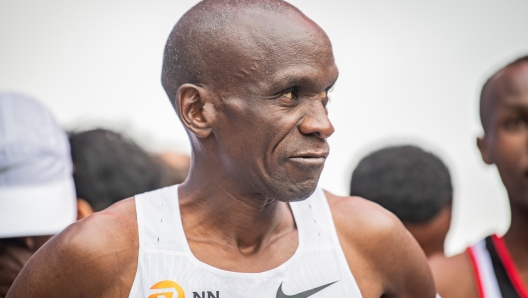 BERLIN, GERMANY - SEPTEMBER 24: Eliud Kipchoge from Kenya before the start during the 2023 BMW Berlin-Marathon on September 24, 2023 in Berlin, Germany. (Photo by Luciano Lima/Getty Images)