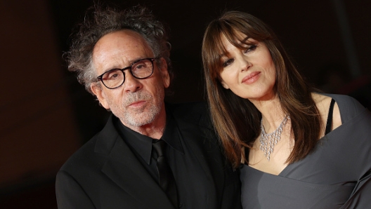 ROME, ITALY - OCTOBER 19: Tim Burton and Monica Bellucci attend a red carpet for the movie "Diabolik Chi Sei?" during the 18th Rome Film Festival at Auditorium Parco Della Musica on October 19, 2023 in Rome, Italy. (Photo by Vittorio Zunino Celotto/Getty Images)